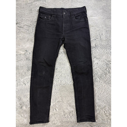 True Religion black jeans white thick stitching Y2K Rocco