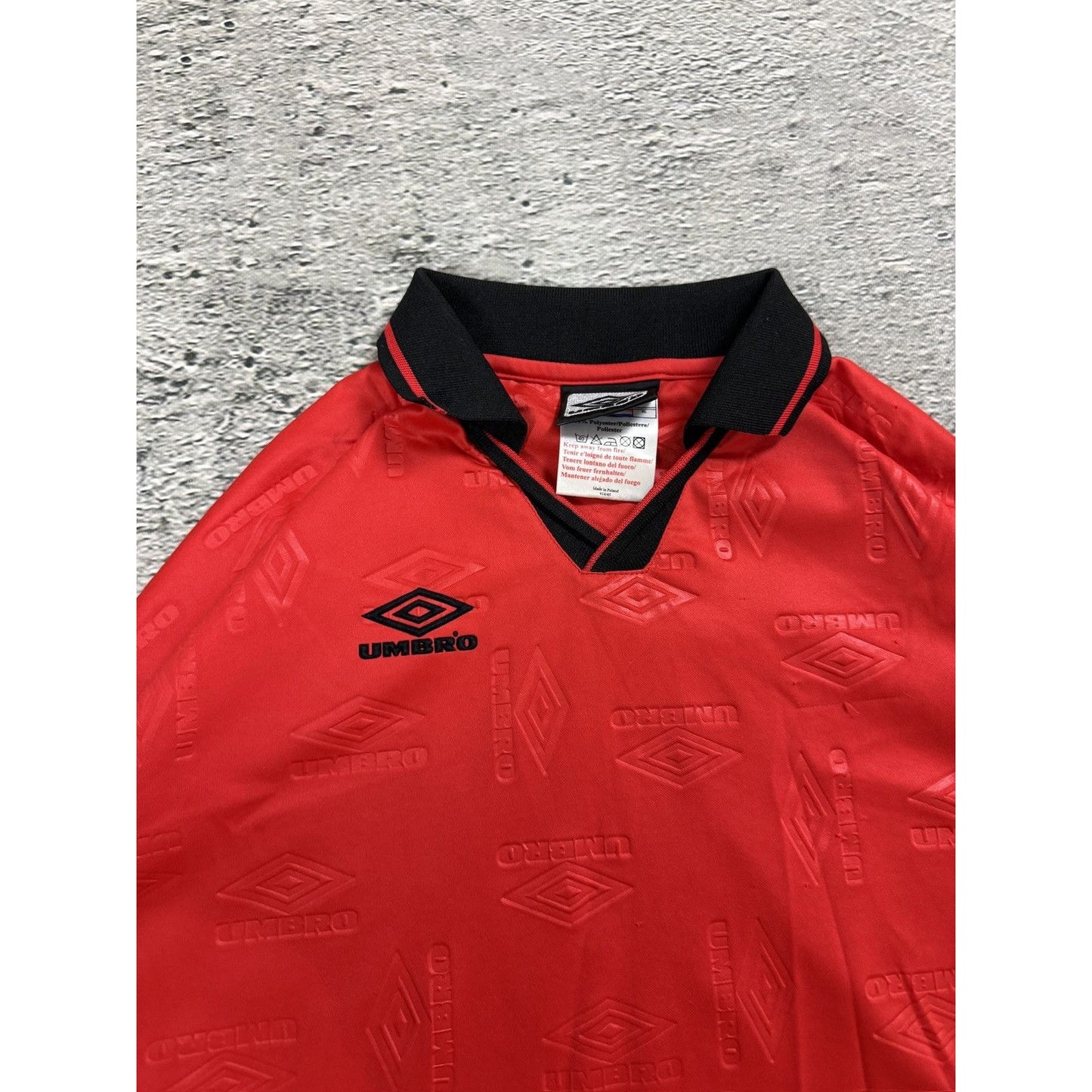 Umbro long sleeve jersey red full print 2000s