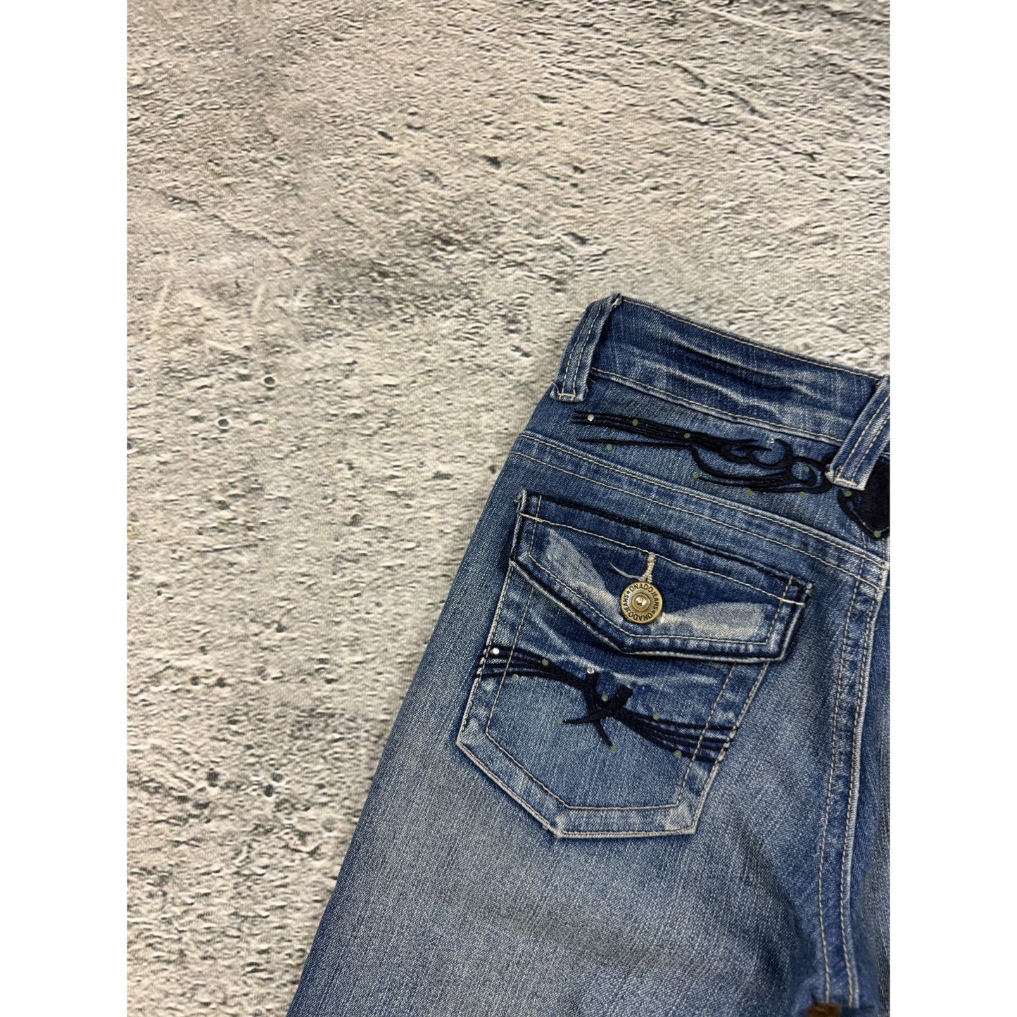 Tribal vintage onado jorts light blue Y2K shorts denim