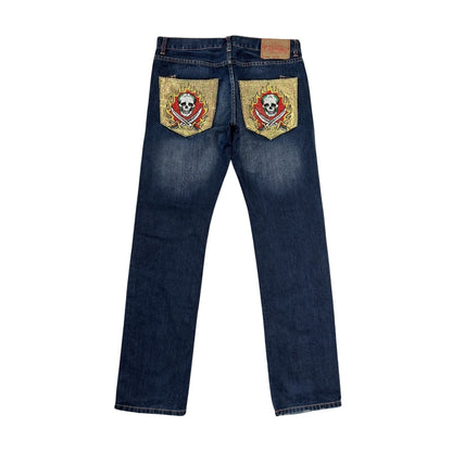Ed Hardy Christian Audigier vintage jeans big logo pants