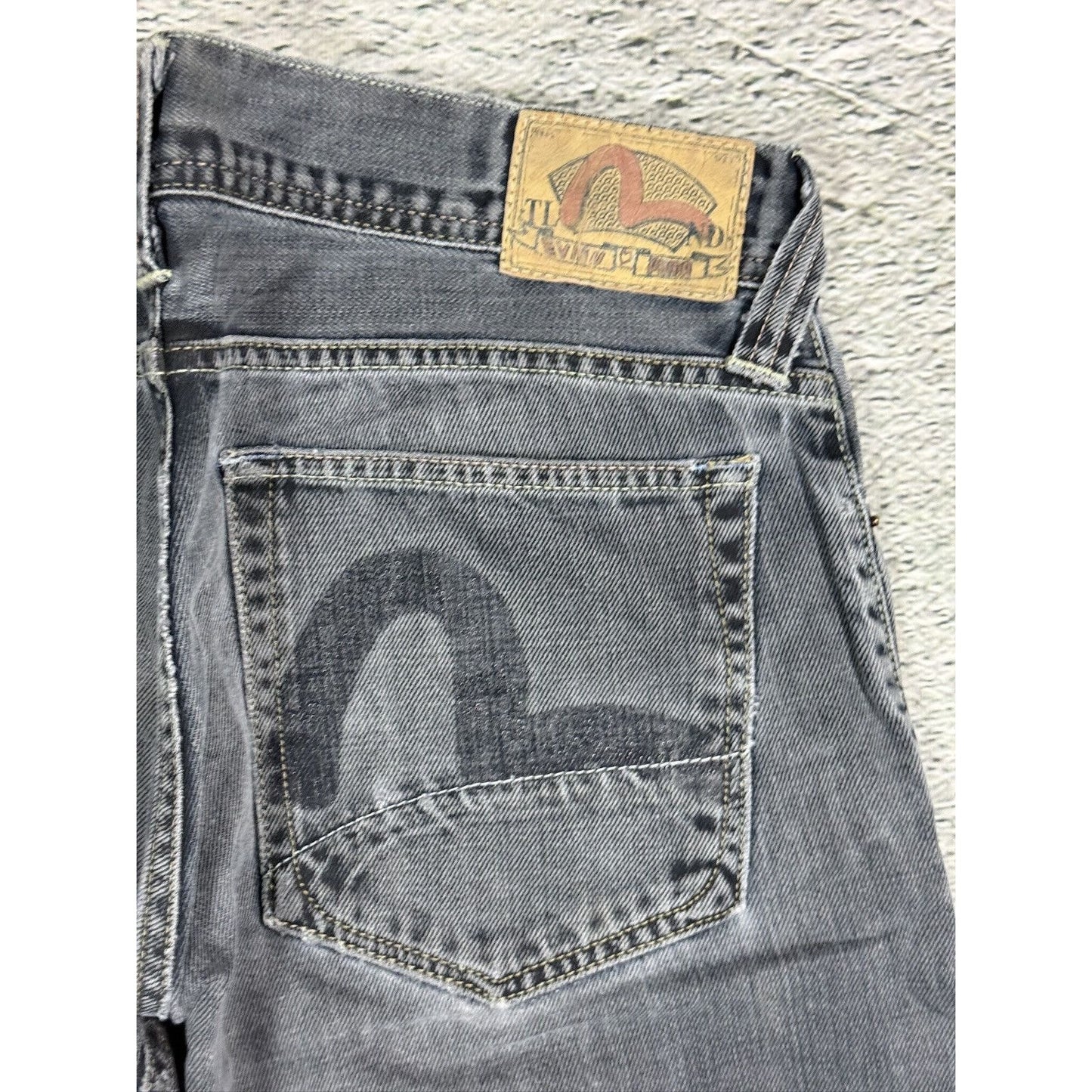 Evisu x Puma vintage washed black jeans gray bootcut