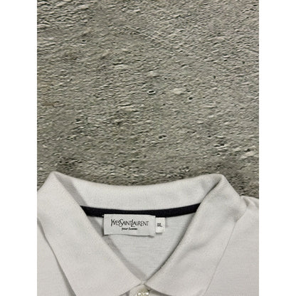 Yves Saint Laurent polo big logo T-shirt YSL white