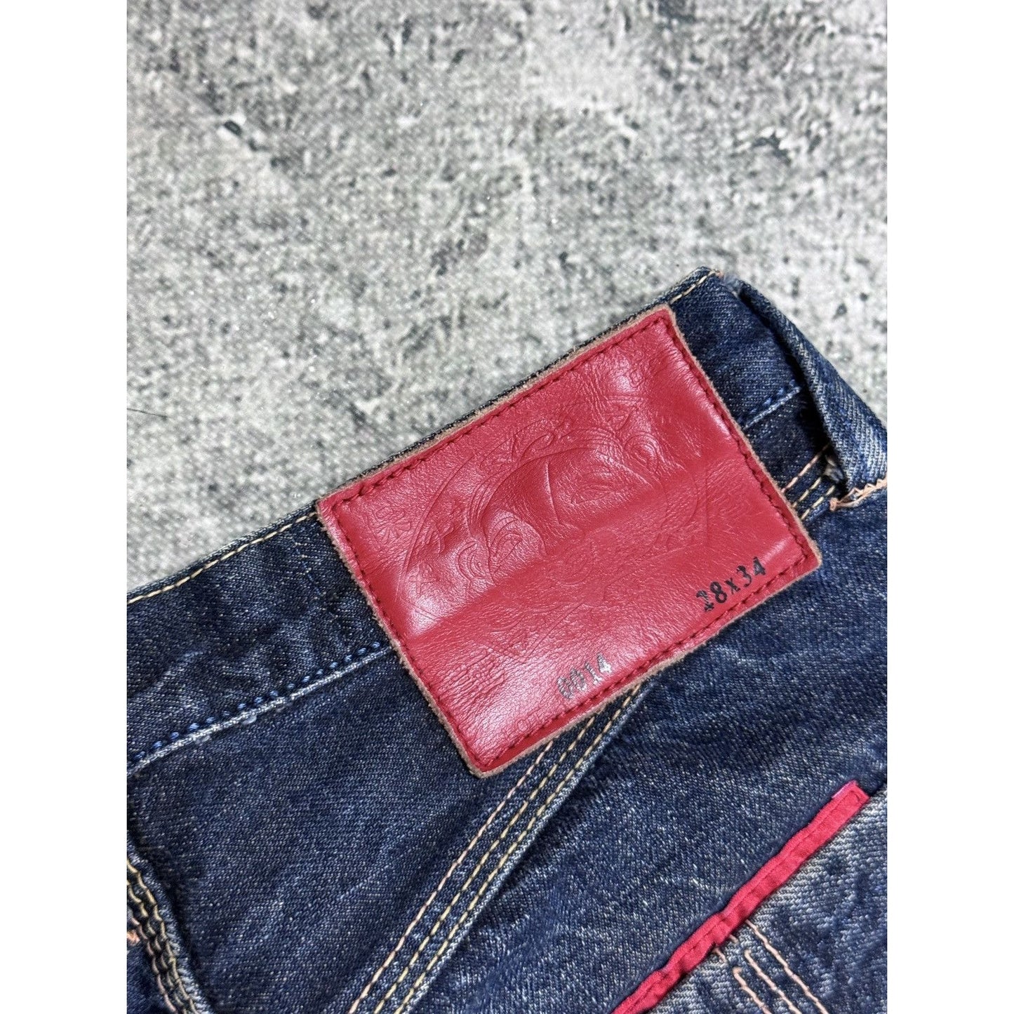 Evisu Yamane jeans embroidery japanese vintage cat face gull