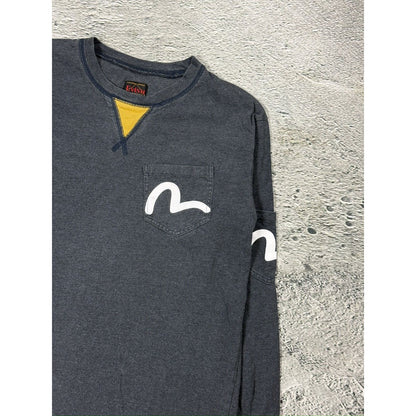 Evisu vintage multi pocket long sleeve seagull grey