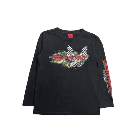 Vintage JNCO Long Sleeve Shirt black camo Jeans