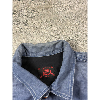 Evisu Japan vintage denim trucker jacket blue washed seagull
