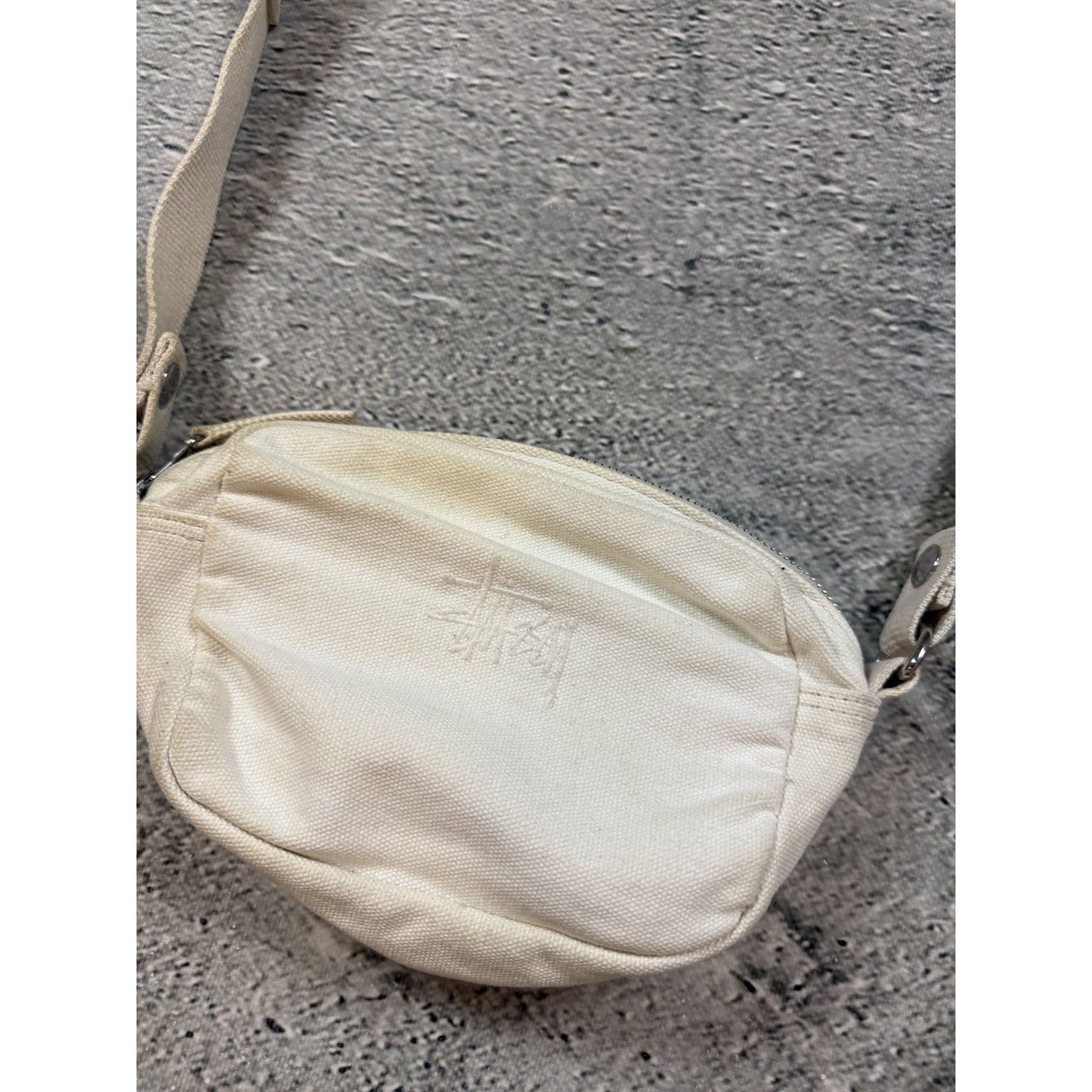 Stussy shoulder bag cream white embriodered