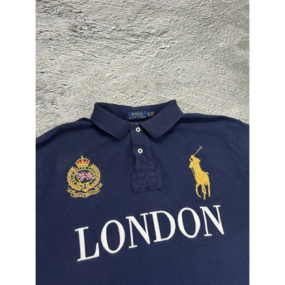 Polo Ralph Lauren London vintage navy polo T-shirt Flag