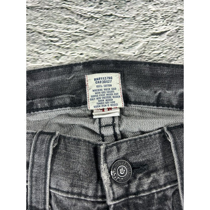 True Religion jeans grey black thick stitching Bobby