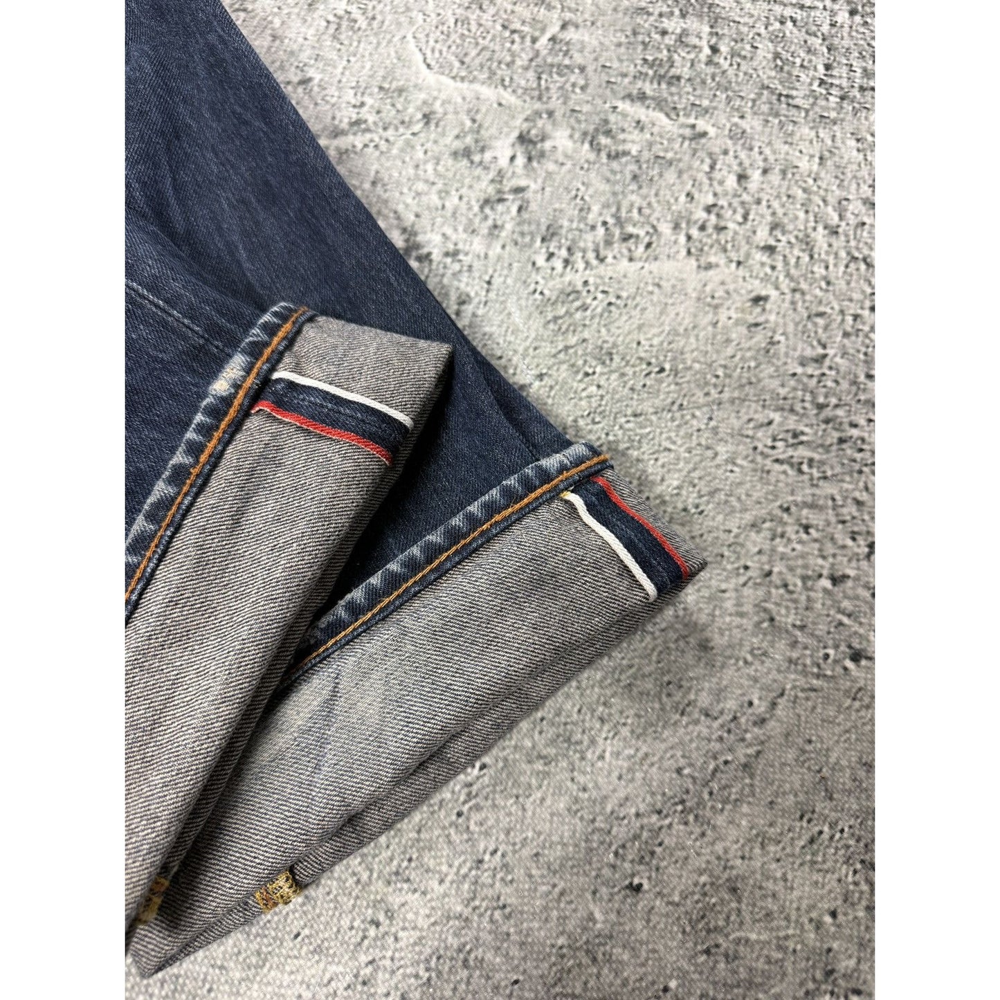 Evisu jeans daicock big logo red selvedge denim