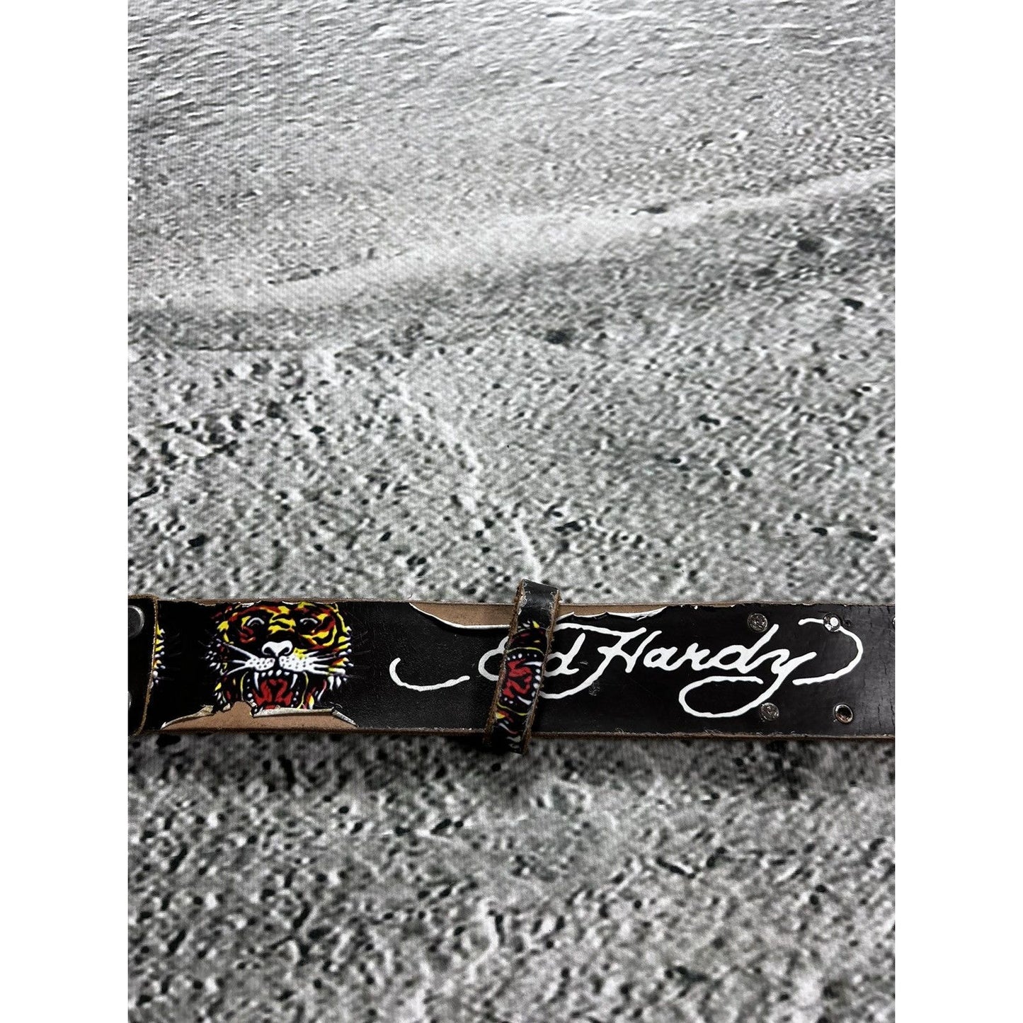 Ed Hardy vintage belt Christian Audigier red fullprint