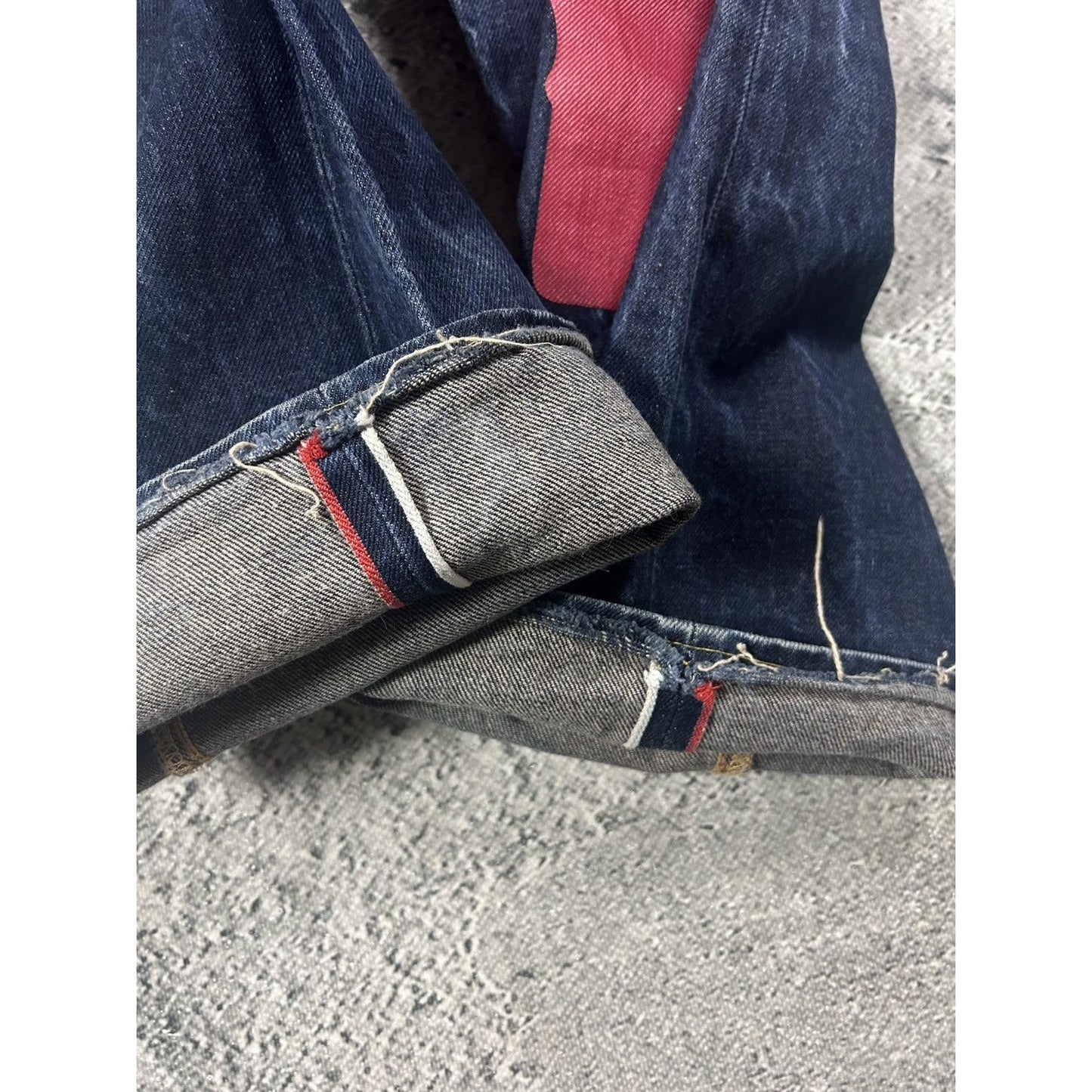 Evisu jeans daicock big logo red selvedge denim