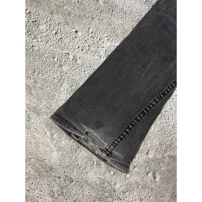 True Religion jeans grey black thick stitching flared Joey