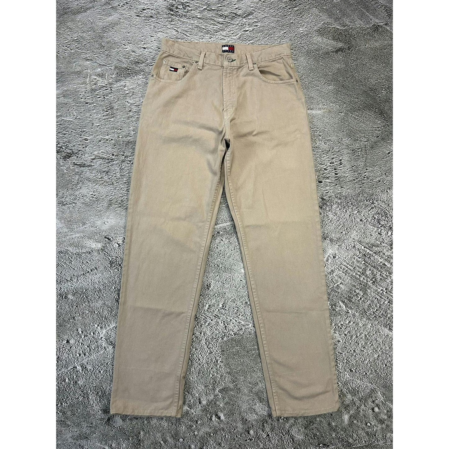 Tommy Hilfiger vintage beige chino pants big logo flag