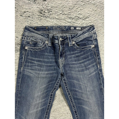 Miss Me flared bootcut white stitching denim vintage y2k