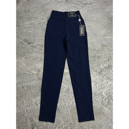 Versace Pants navy blue high rise slim jeans couture