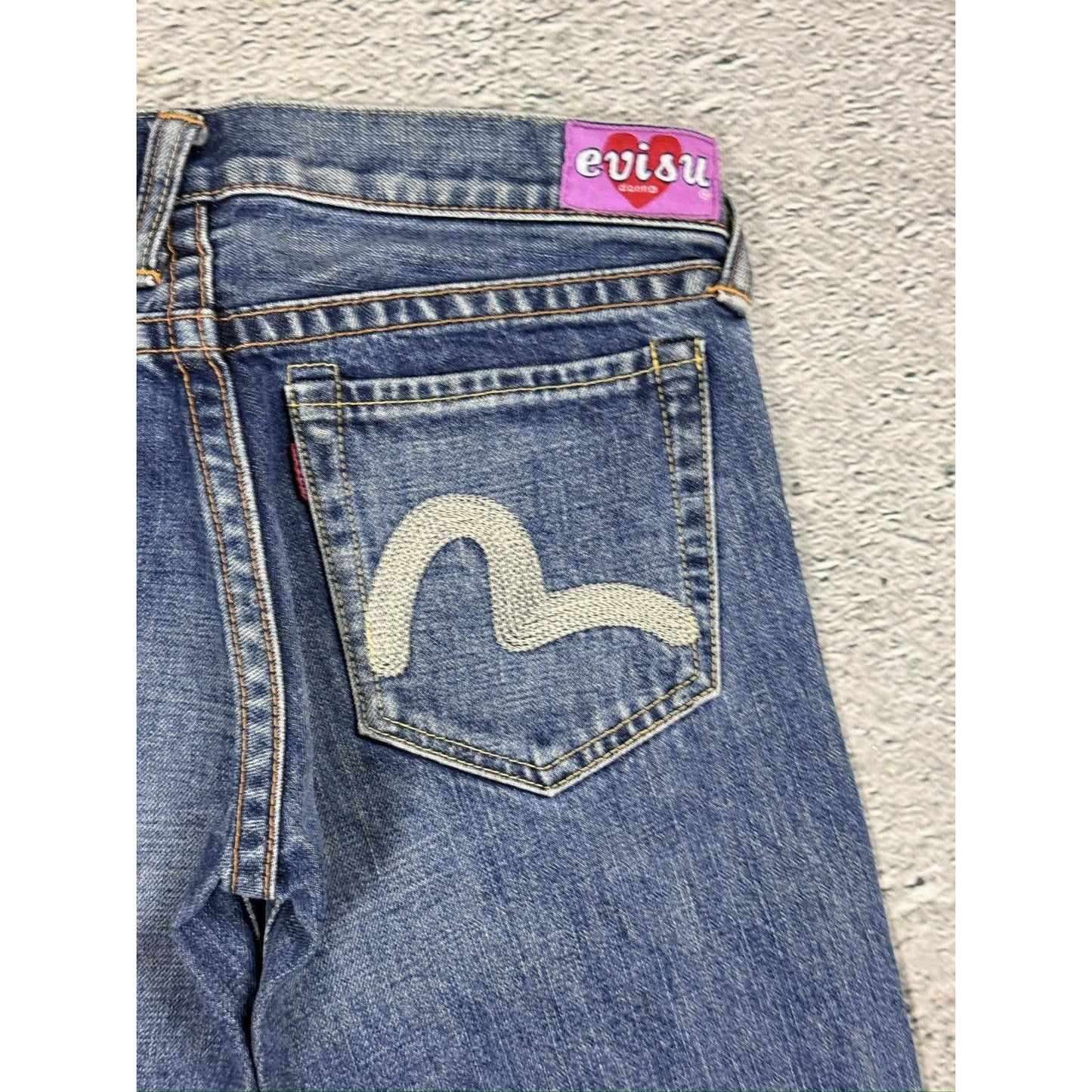 Evisu Donna jeans bootcut gray seagull embroidery