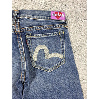 Evisu Donna jeans bootcut gray seagull embroidery