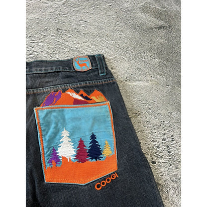 Coogi jorts denim shorts vintage embroidery Y2K
