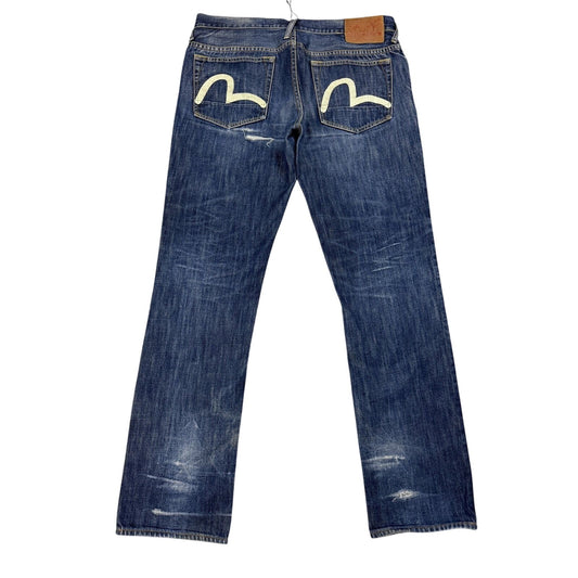 Evisu jeans vintage navy blue white seagulls Genes