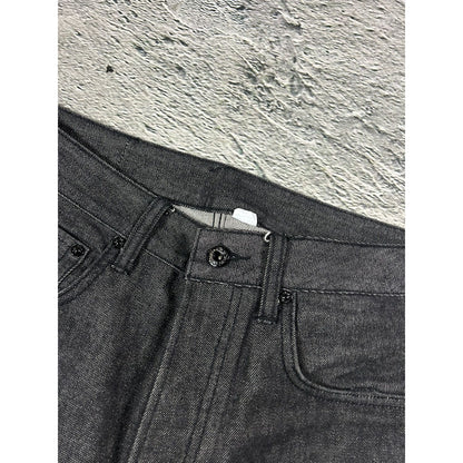 Evisu jorts black gray shorts raw denim leather seagulls