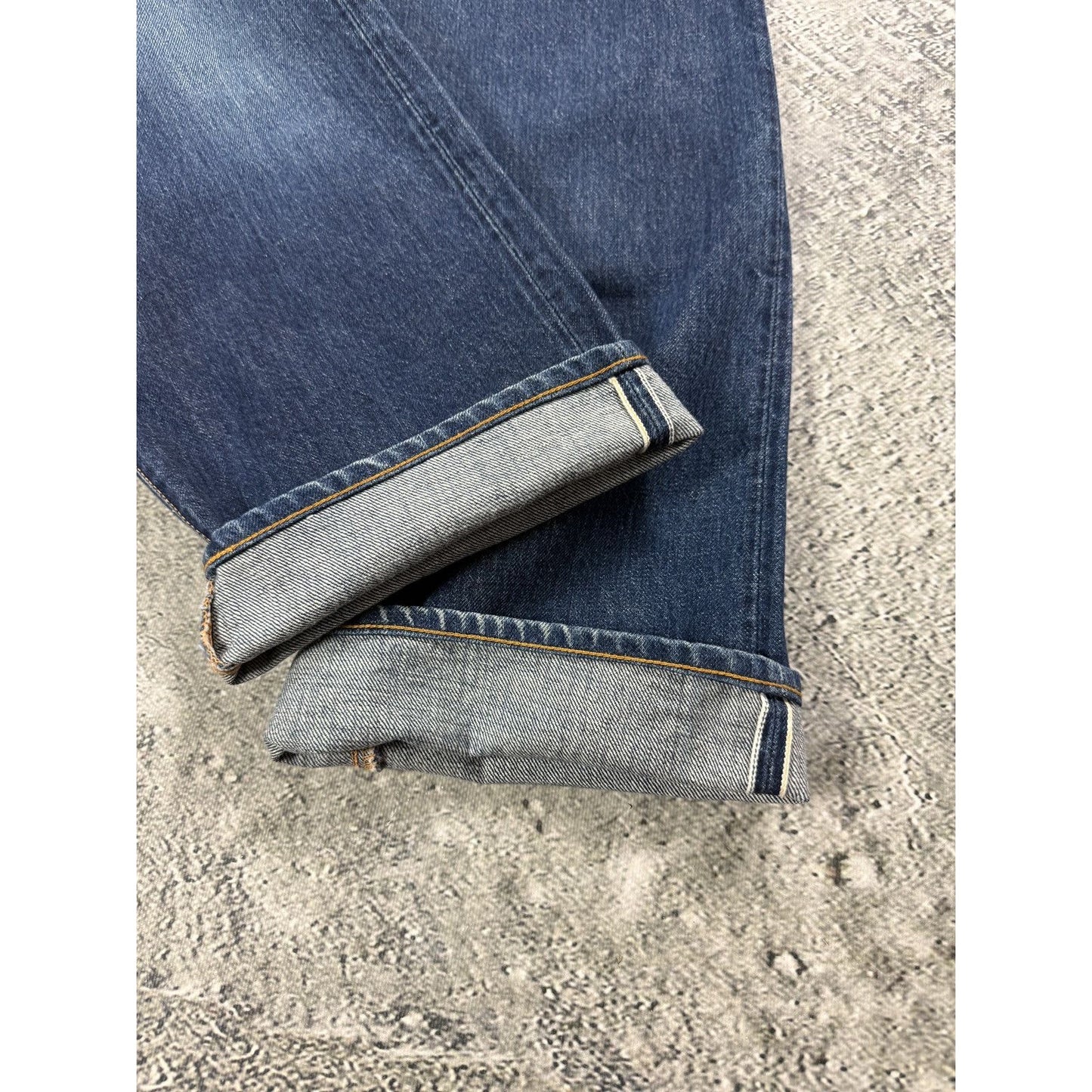 Evisu jeans vintage seagull logo blue selvedge denim gold