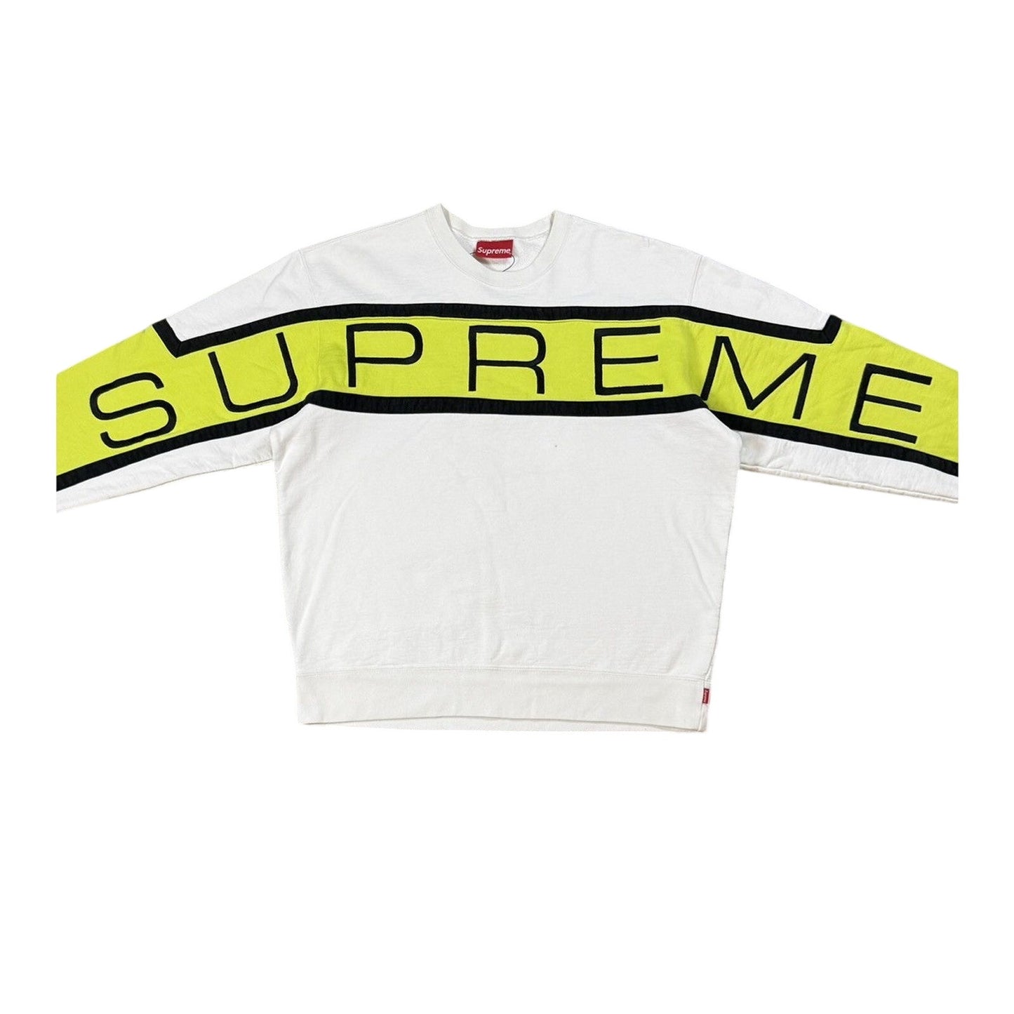Supreme Paneled crewneck SS21 lime white