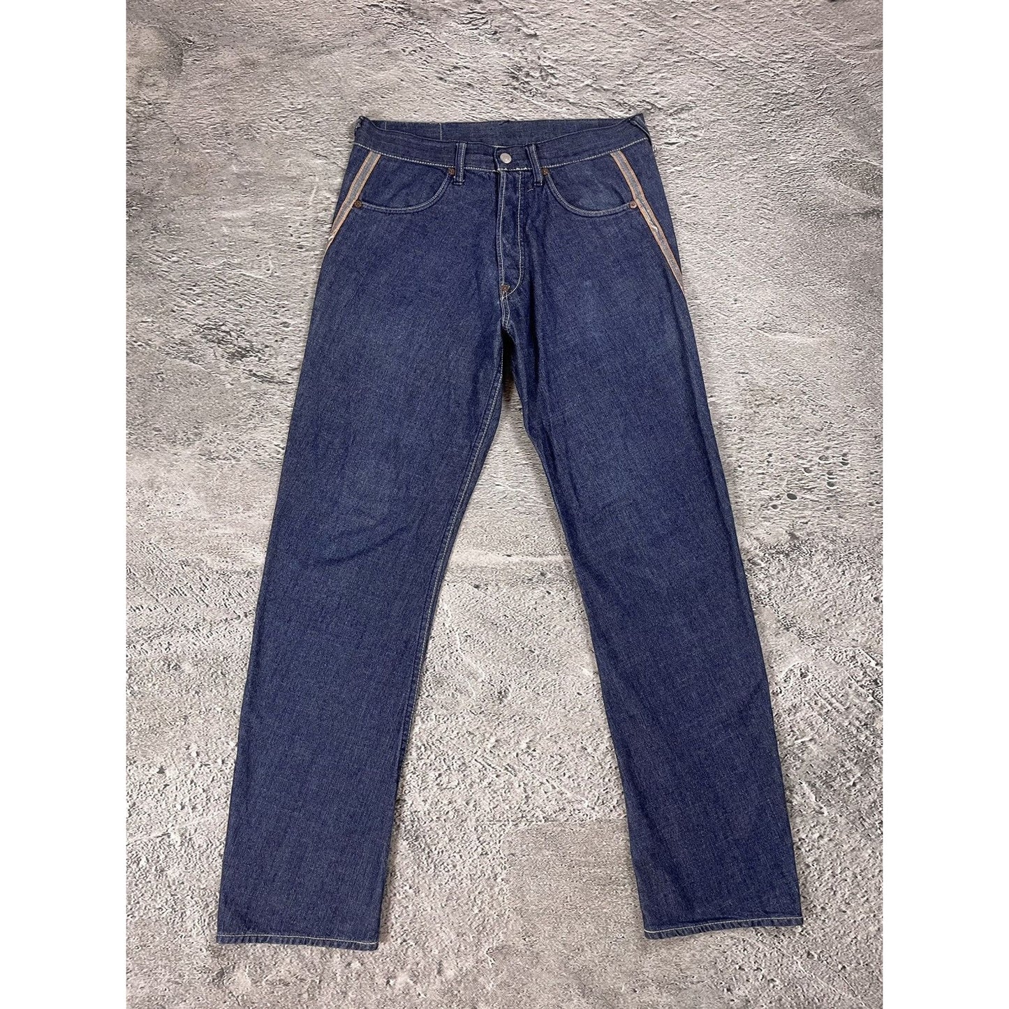 Evisu jeans vintage inside out selvedge white red