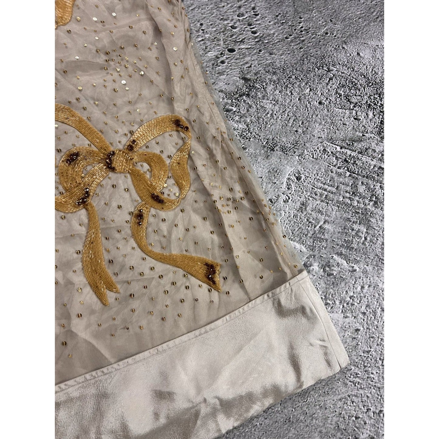 Red Valentino dress glitter beige gold