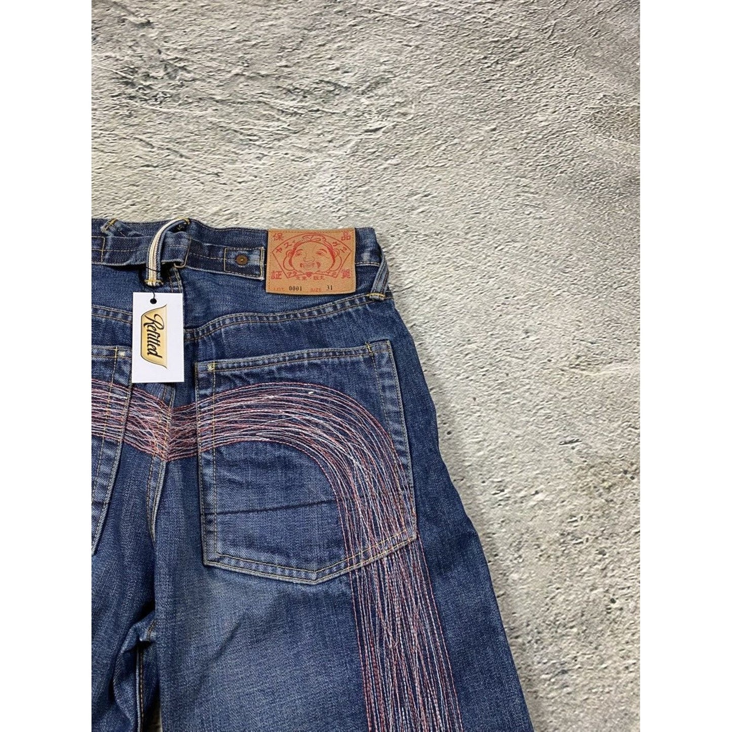 Evisu jeans daicock big logo gradient purple pink white