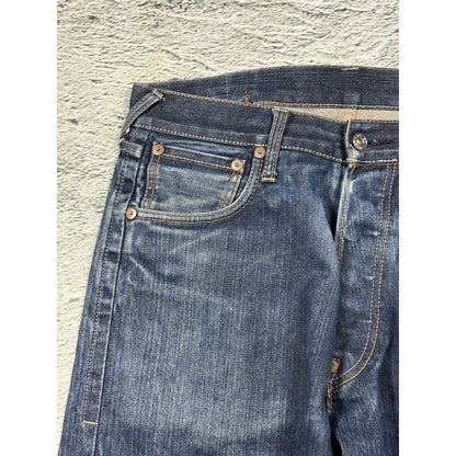 Evisu jeans red logo selvedge navy raw denim vintage