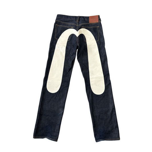 Evisu jeans daicock big logo white selvedge denim Japanese