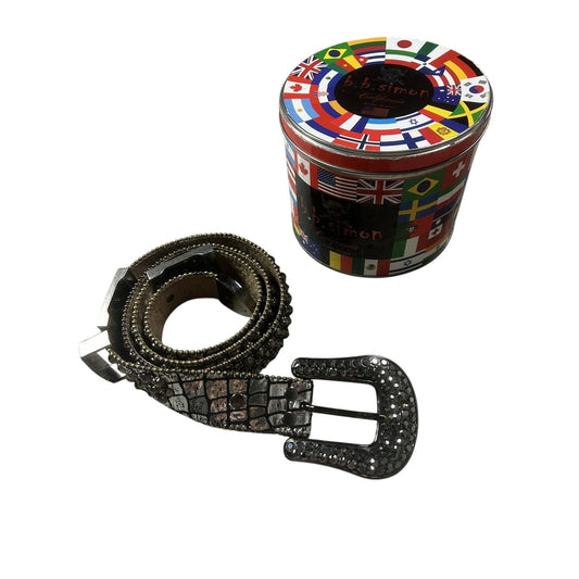 BB Simon belt silver snakeskin
