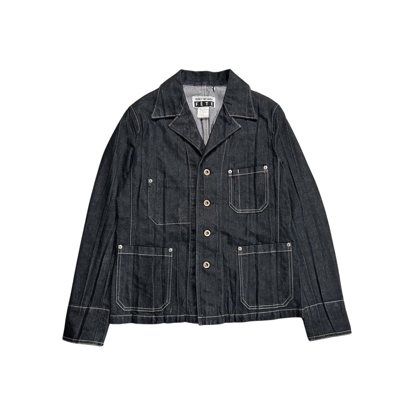 Issey Miyake Fete denim jacket pleated vintage made in Japan