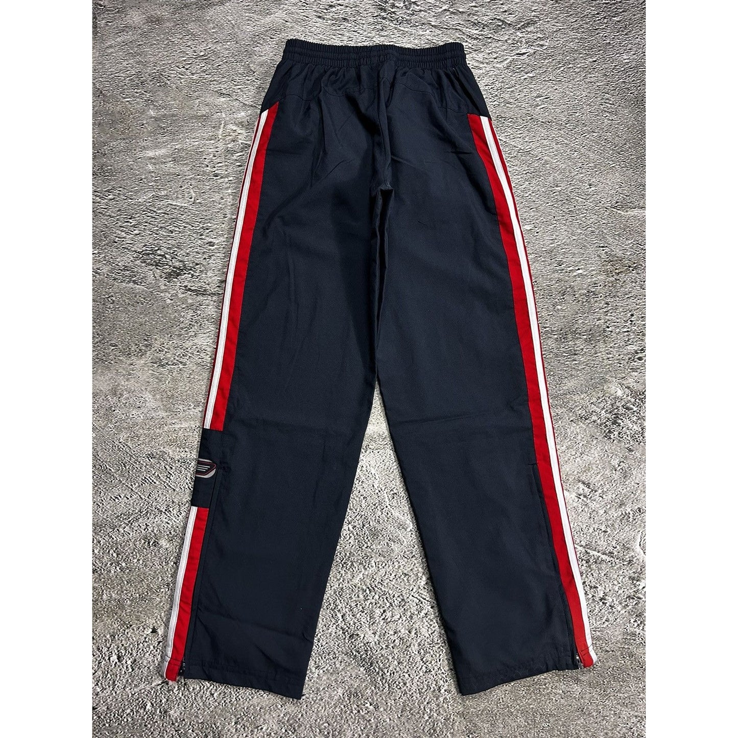 Adidas vintage nylon track pants navy red small logo 2000s