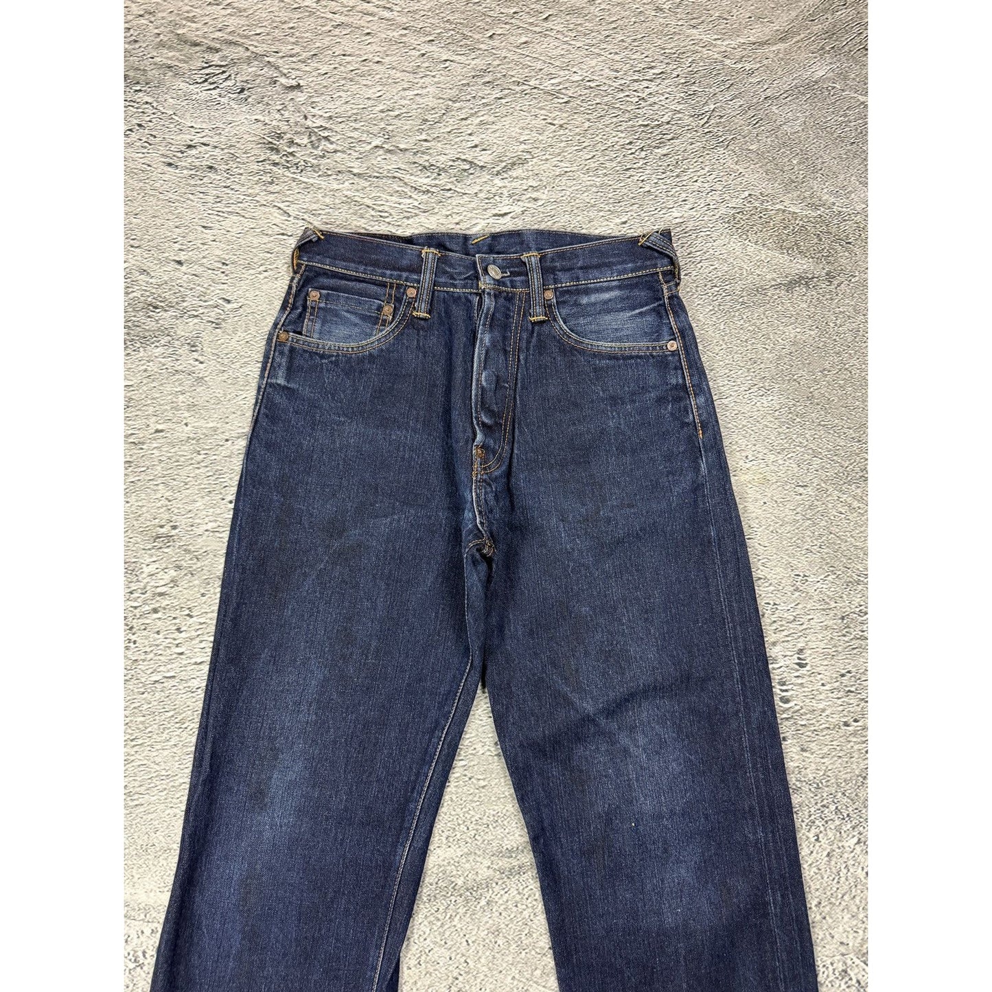 Evisu jeans daicock big logo black selvedge denim