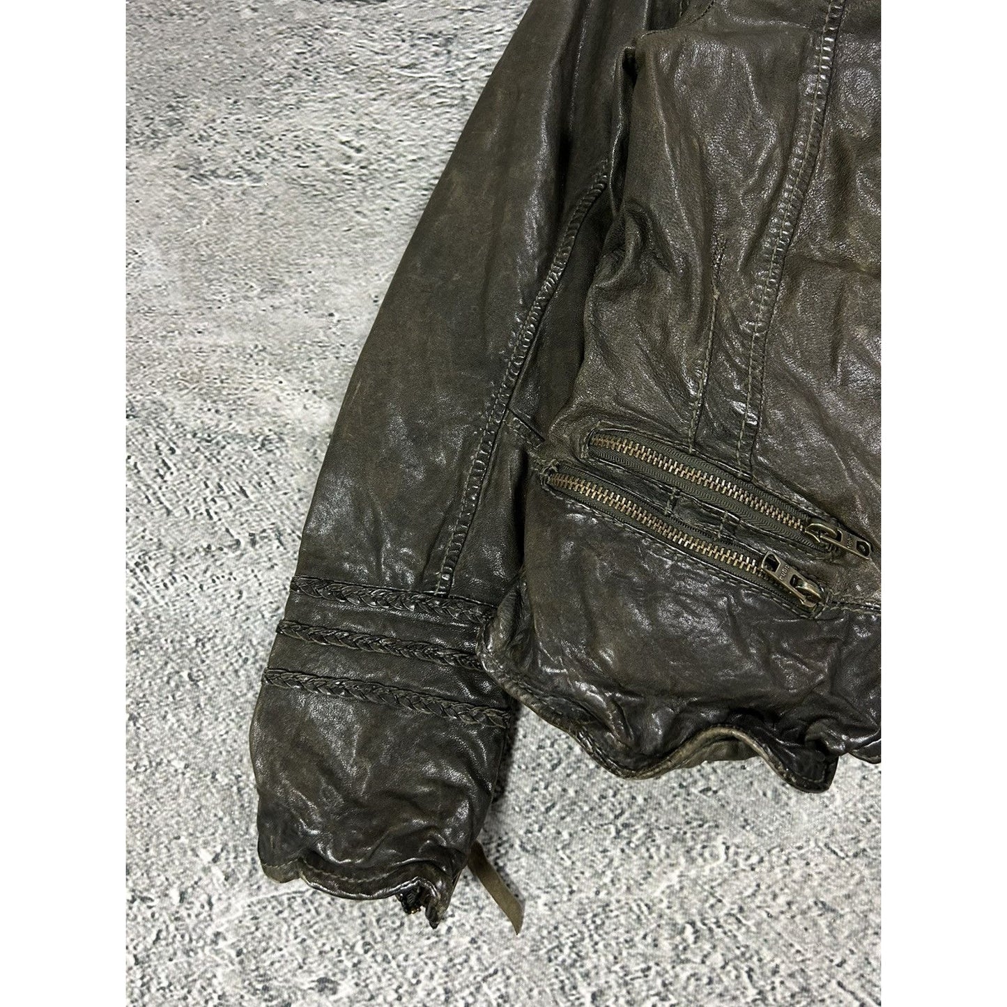 Tigha leather jacket brown vintage avant garde