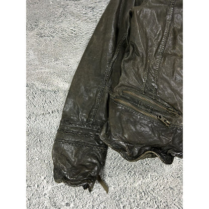 Tigha leather jacket brown vintage avant garde