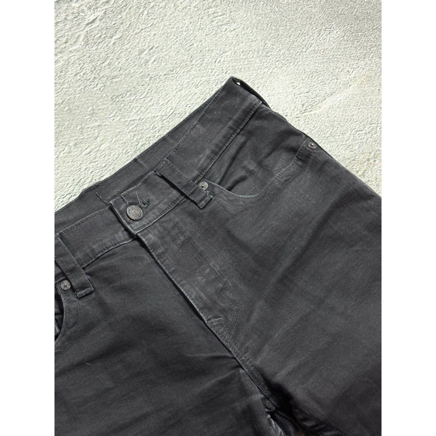 True Religion black jeans white thick stitching Y2K Rocco