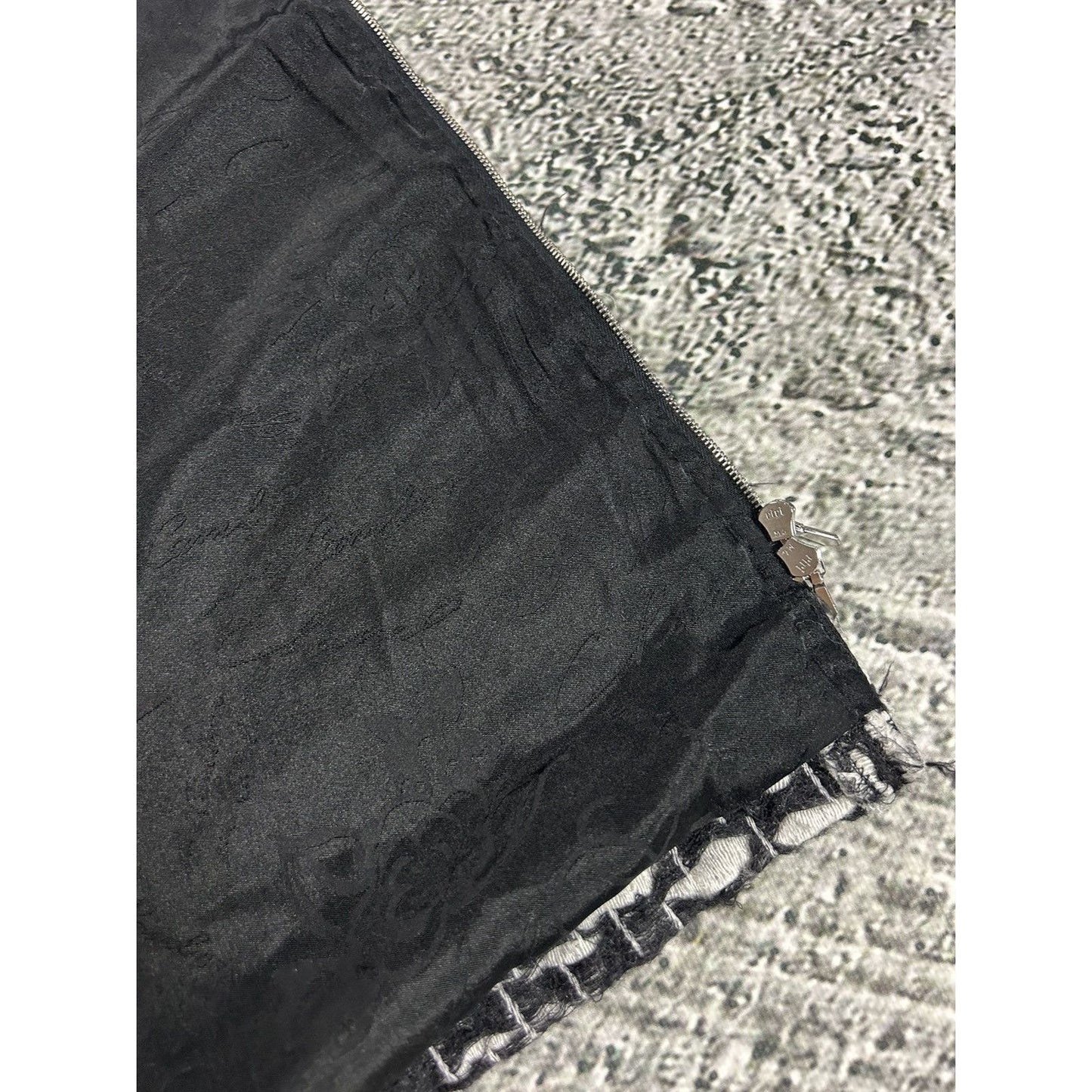 Chanel vintage coat tweed black white furry 2010