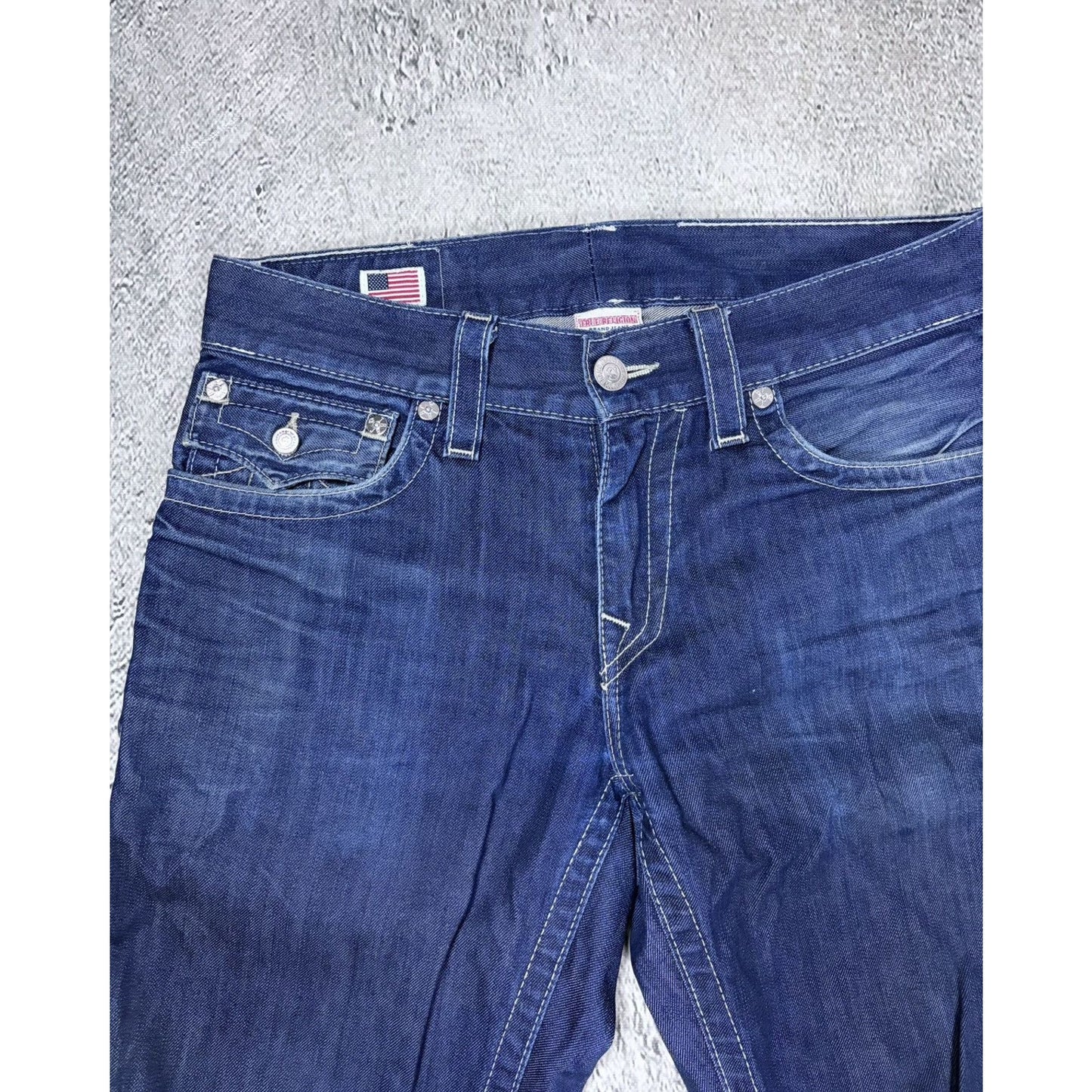 True Religion blue jeans studded Y2K Ricky vintage