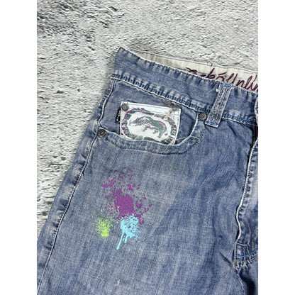 Ecko Baggy Painted hip-hop jeans denim pants Y2K