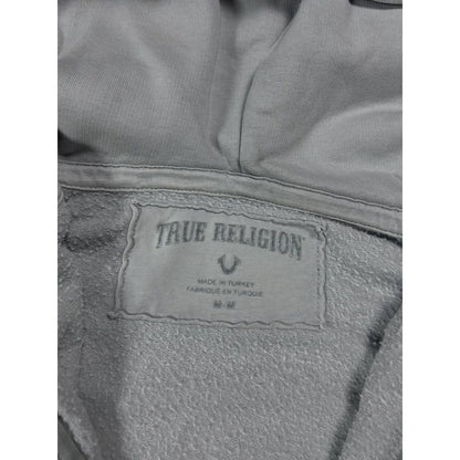 True Religion zip hoodie grey rhinestones logo horseshoe Y2K