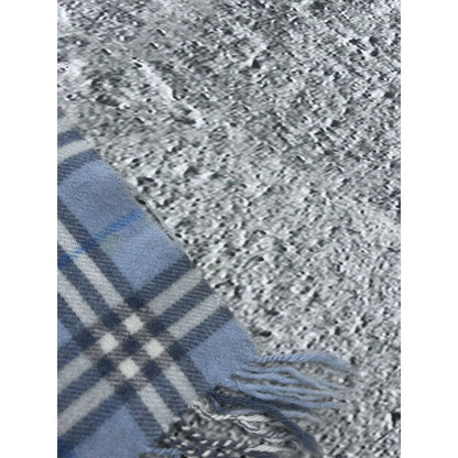 Burberry scarf lambswool cashmere baby blue nova check