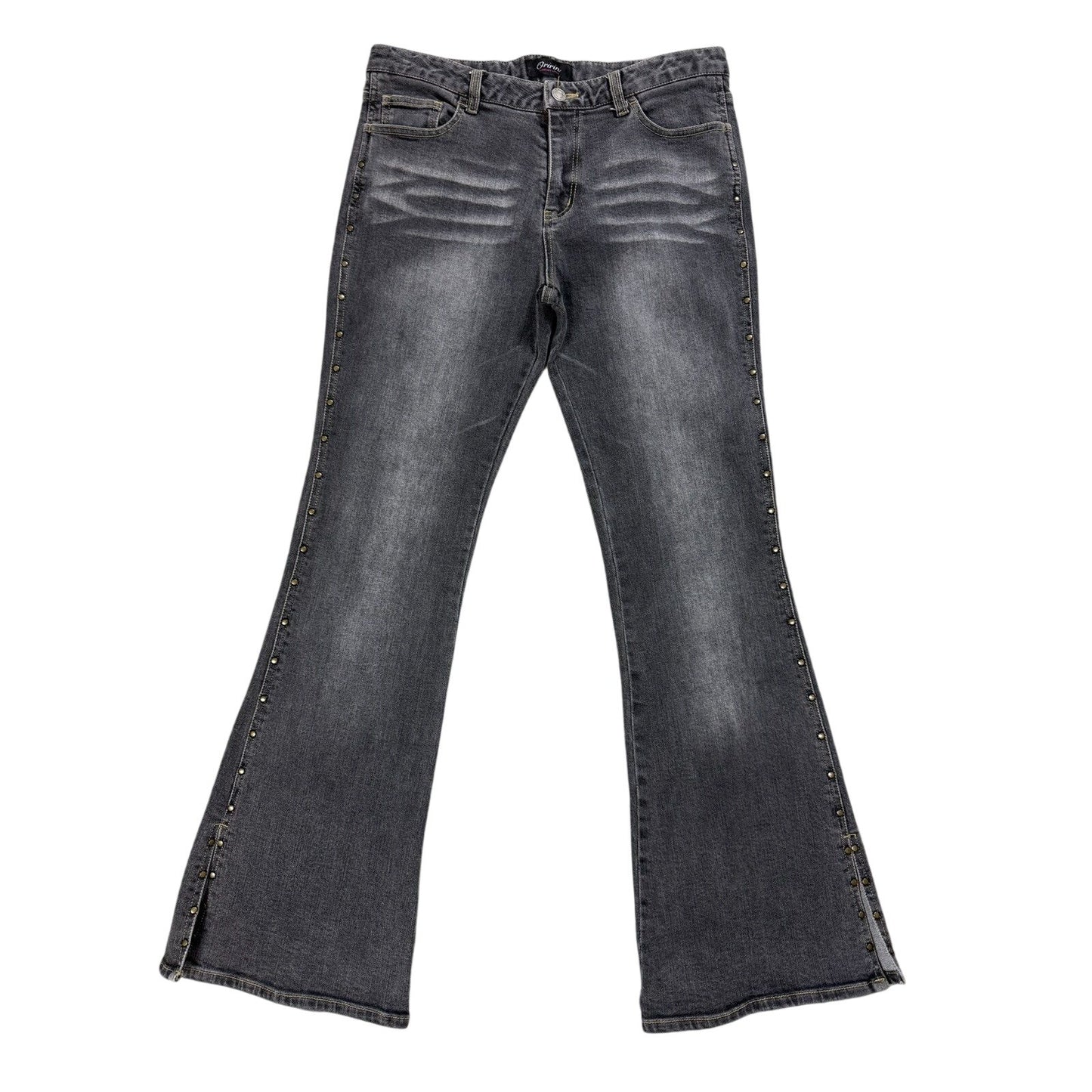 Vintage Y2K flared grey jeans studded