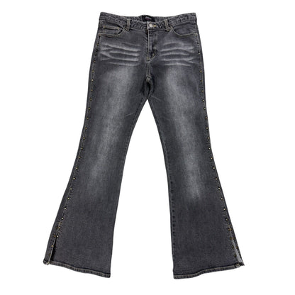 Vintage Y2K flared grey jeans studded