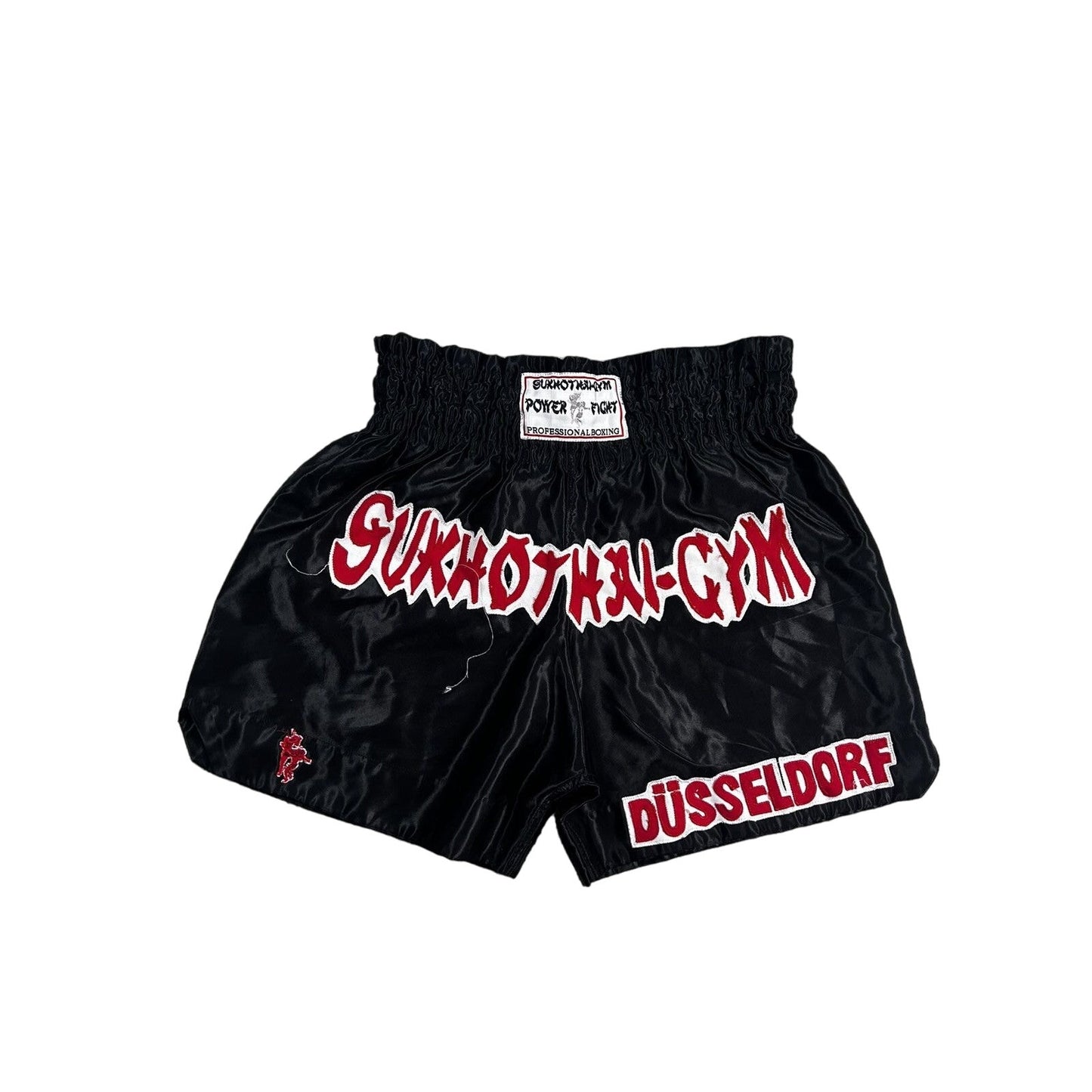 Vintage Muay Thai Boxing shorts Black red Y2K