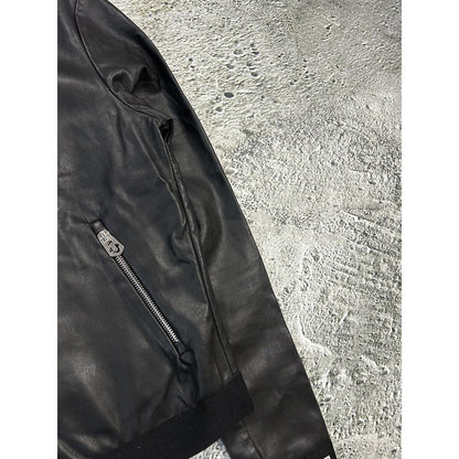 True Religion leather jacket bomber black eco leather