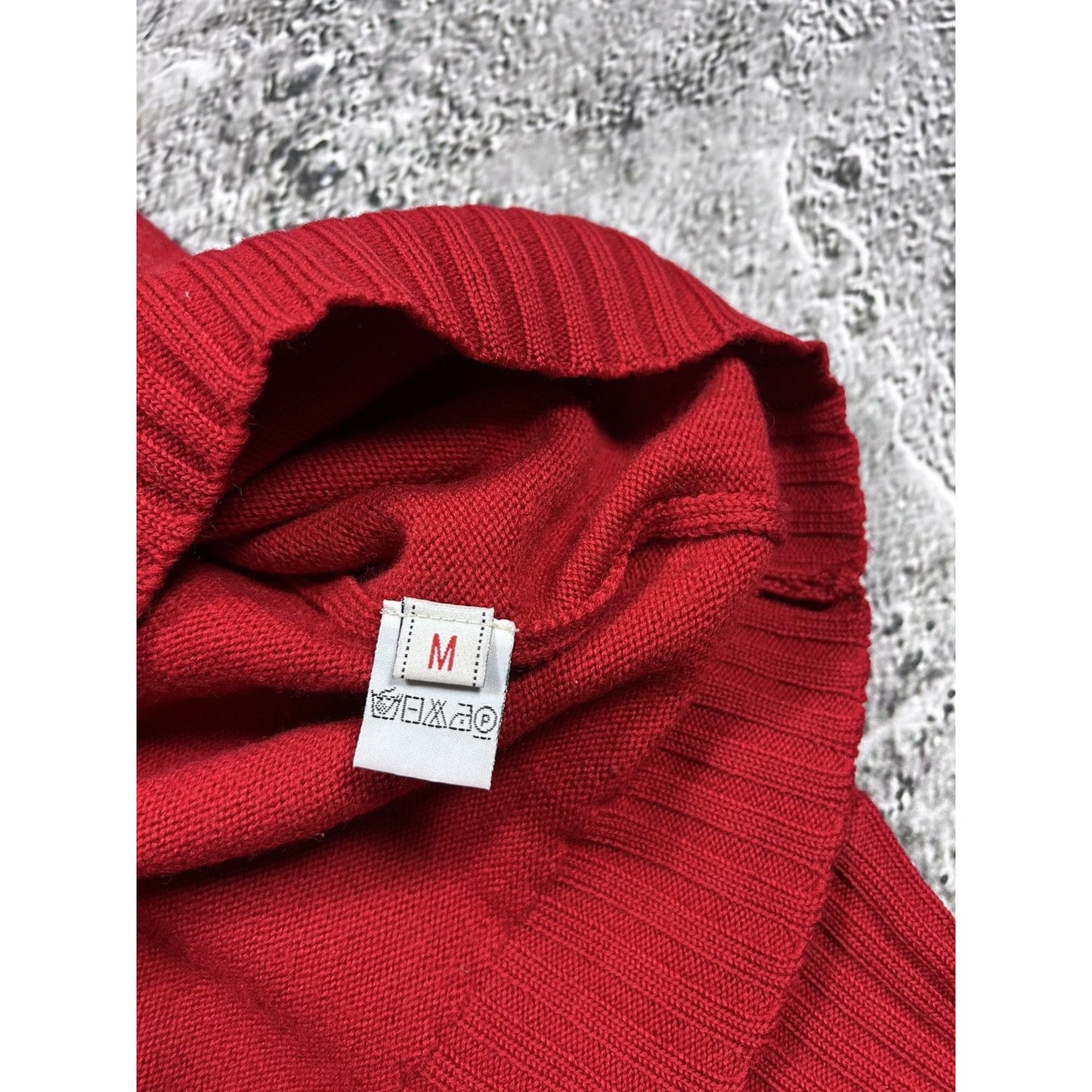 Evisu sweater wool vintage red knit face logo on sleeves