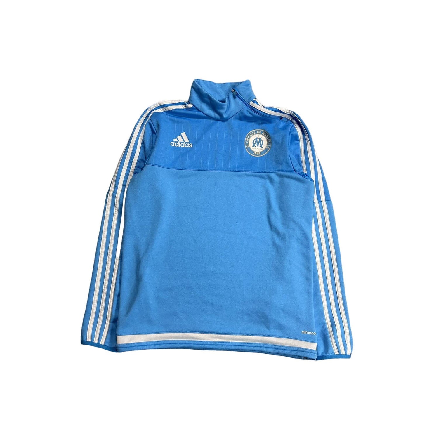 Olympique Marseille Adidas sweatshirt asymmetrical zip blue